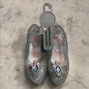 Disney Silver Glitter Light up Pump with Blue and Pink Gem Charms